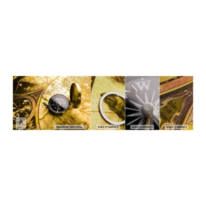 Mostră tapet Premium Sand - Sau poate până la capătul lumii? - Călătorii, Hărțile lumii, Busolă - 100x30 cm