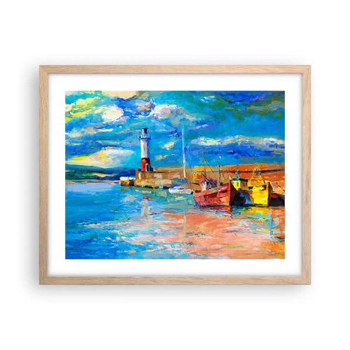 Poster în ramă de stejar deschis - După-amiază în golful de curcubeu - 50x40 cm