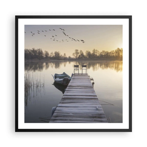 Poster în ramă neagră - O să mă întorc în curând - 60x60 cm