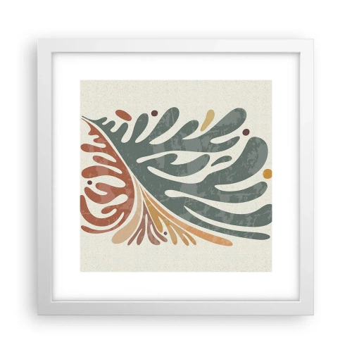 Poster în ramă albă - Frunză multicoloră - 30x30 cm