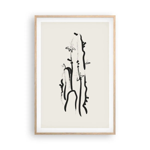 Poster în ramă de stejar deschis - Floare de plante medicinale - 61x91 cm