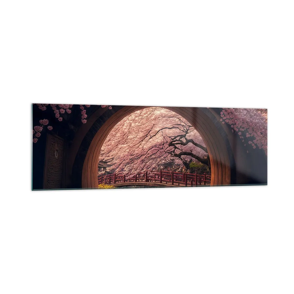 Tablou pe sticlă - Primăvara japoneză - 160x50 cm