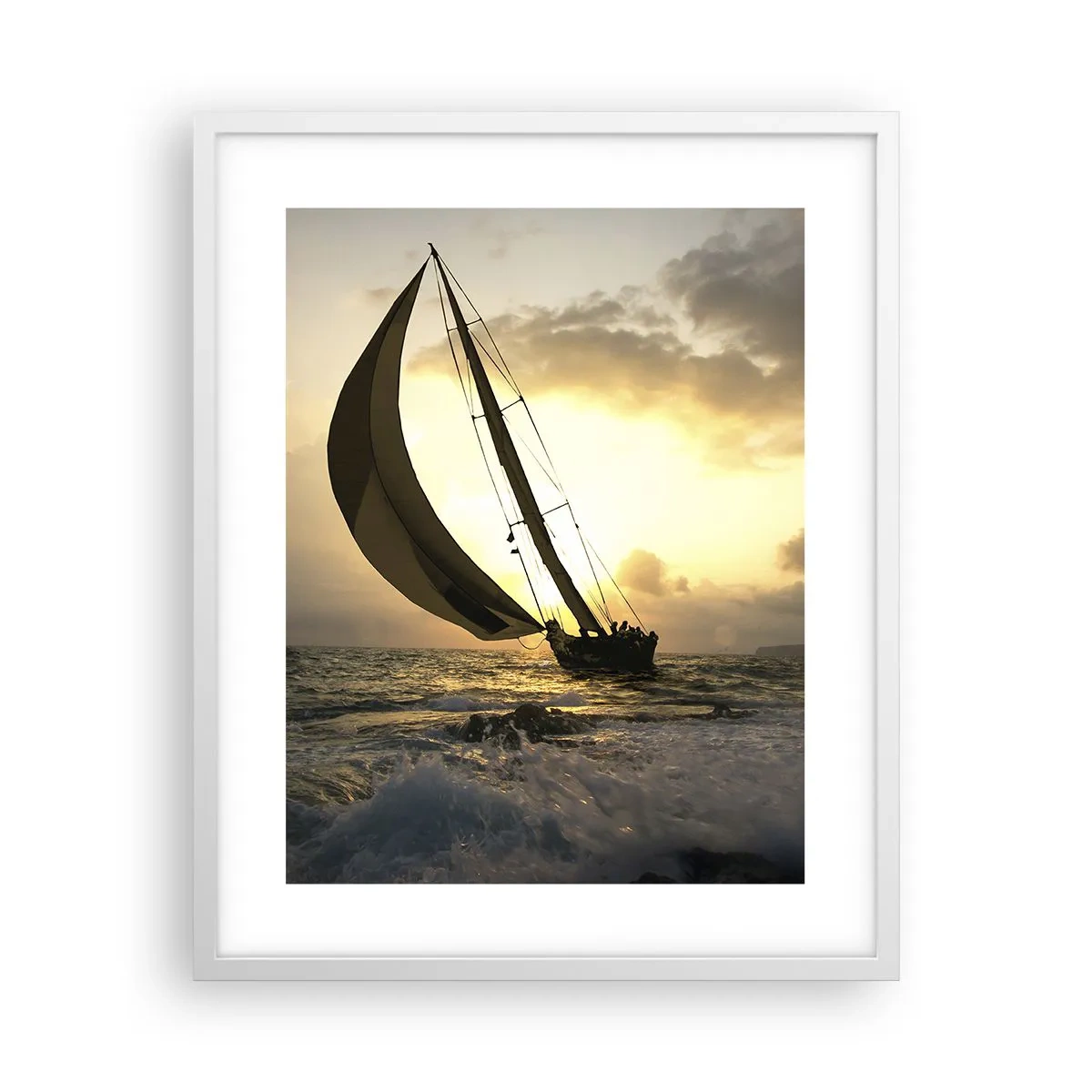 Poster în ramă albă - Vânt în jos și în sus - 40x50 cm