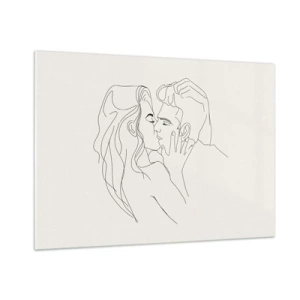 Tablou pe sticlă - Încurcați în sentimente - 100x70 cm