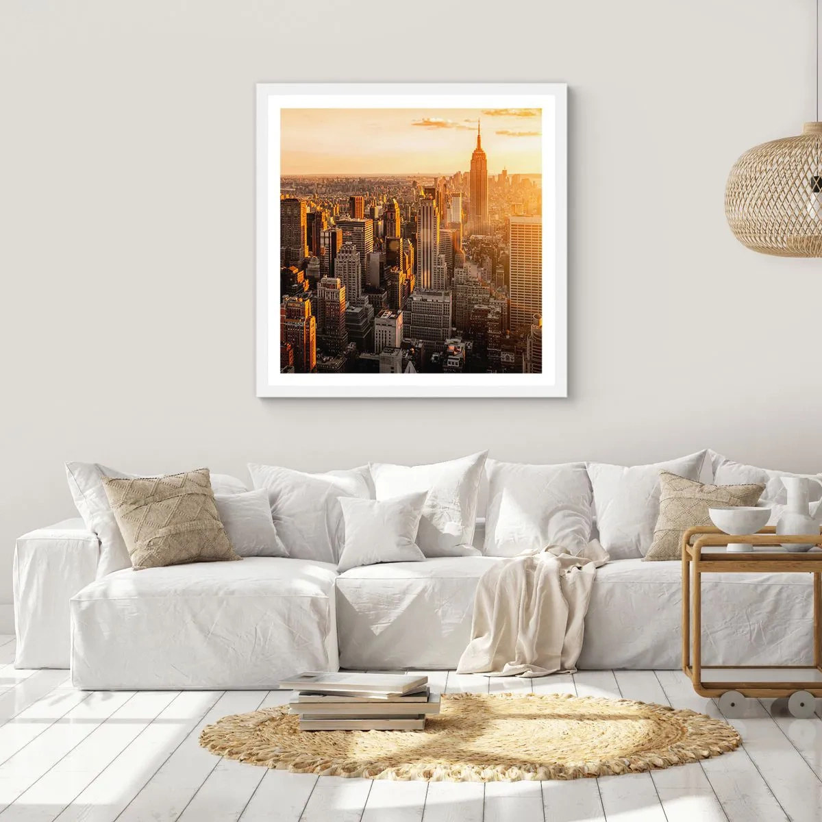 Poster în ramă albă - Crescând la soare - 60x60 cm