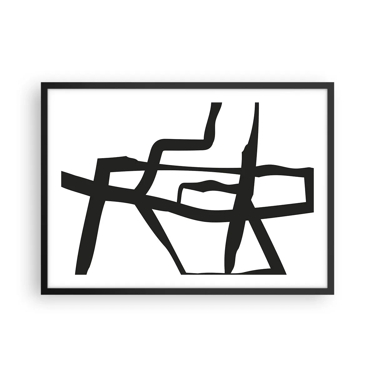 Poster în ramă neagră - Construcție în alb și negru - 70x50 cm