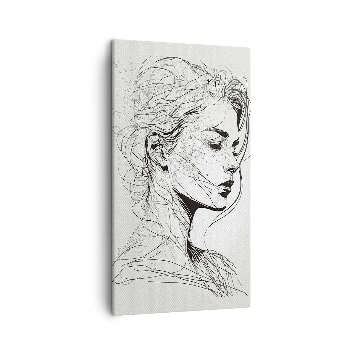 Tablou pe pânză - Desenată cu linii - 45x80 cm
