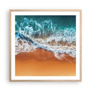 Poster în ramă de stejar deschis - Întotdeauna în tandem - 60x60 cm