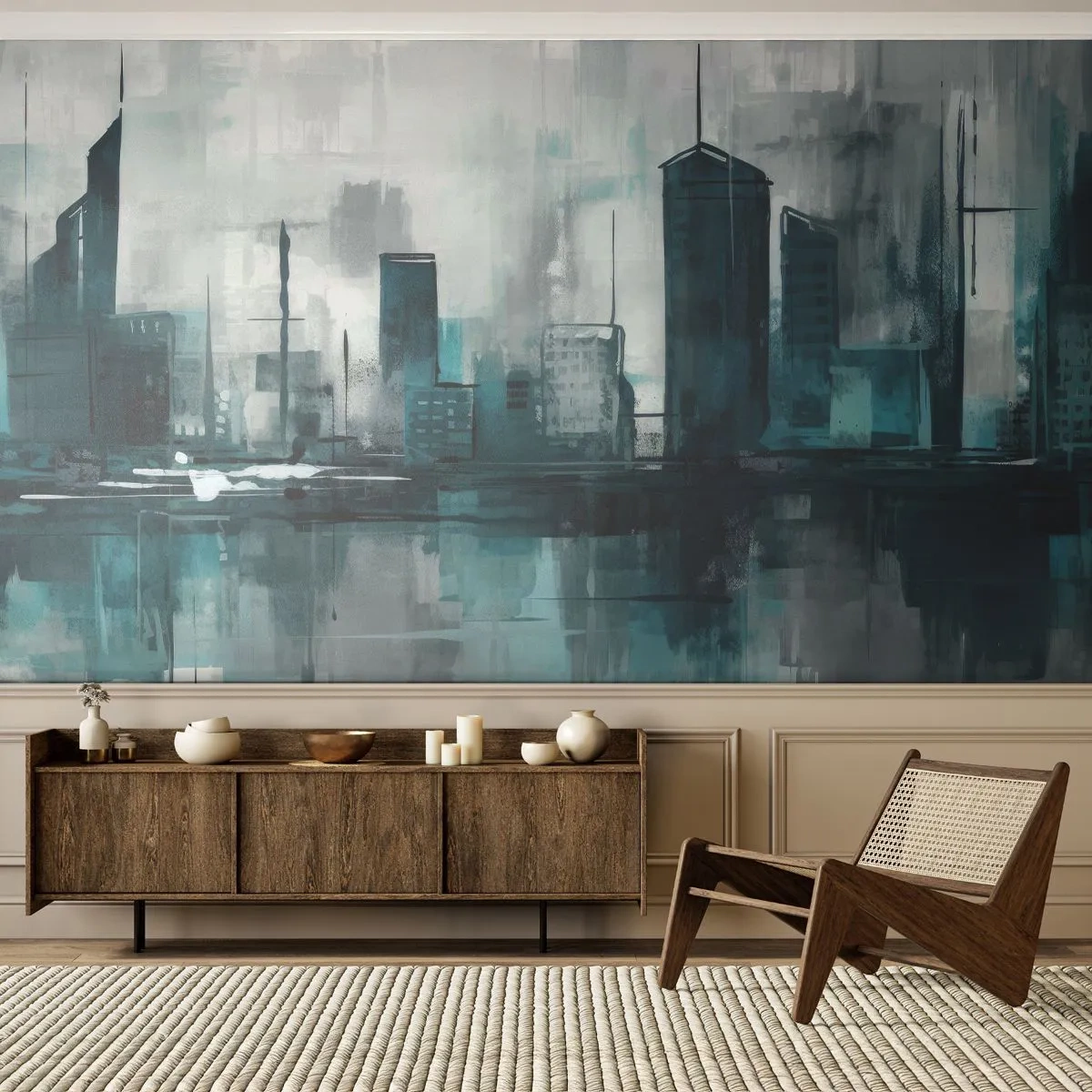Tapet Standard Eco - Un oraș de culoarea ploii - Oraș, Arhitectură, Bucată - 350x256 cm