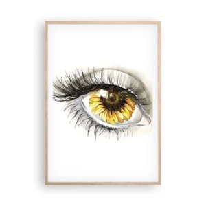 Poster în ramă de stejar deschis - O privire la fel de fierbinte ca vara - 70x100 cm