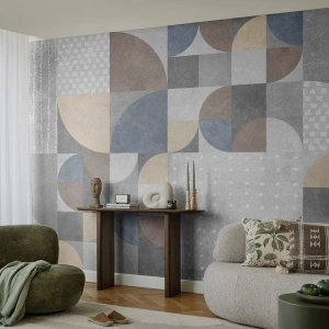 Tapet Premium Canvas - Fantezie ceramică - Abstracția, Bucată, Model geometric - 250x175 cm