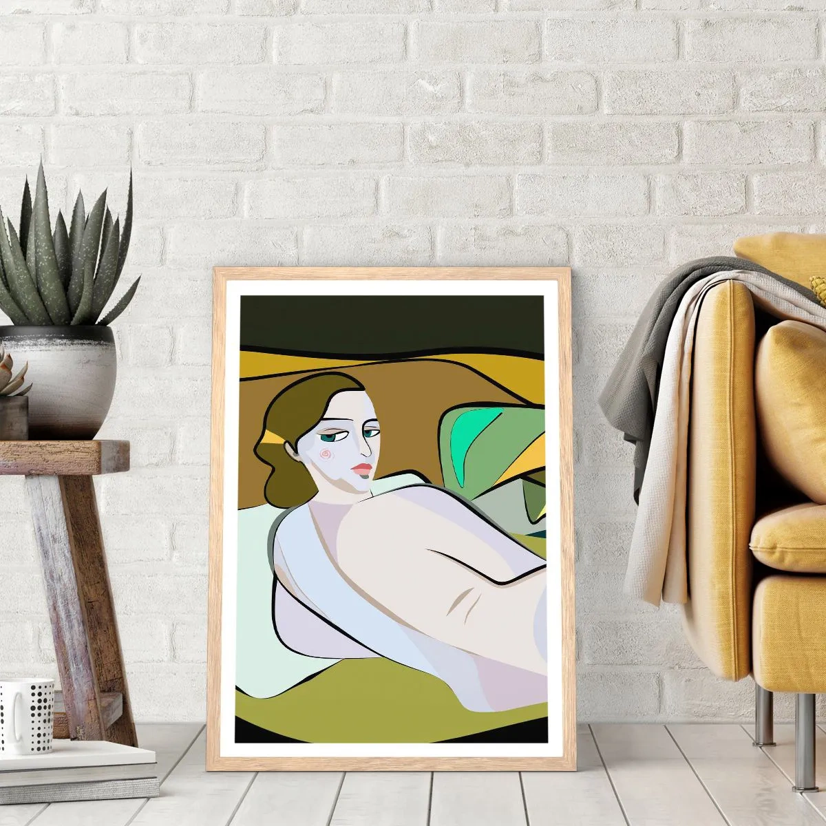 Poster în ramă de stejar deschis - Portret intim - 70x100 cm