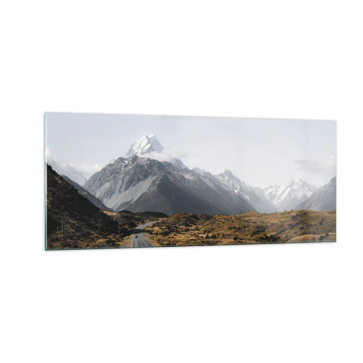 Tablou pe sticlă - Drumul spre inima munților - 100x40 cm