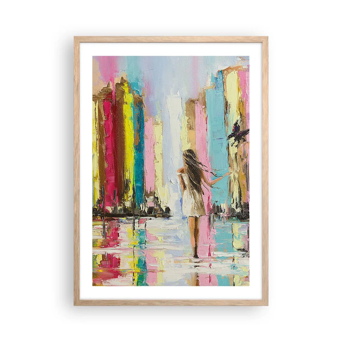 Poster în ramă de stejar deschis - Urmați-mă - 50x70 cm