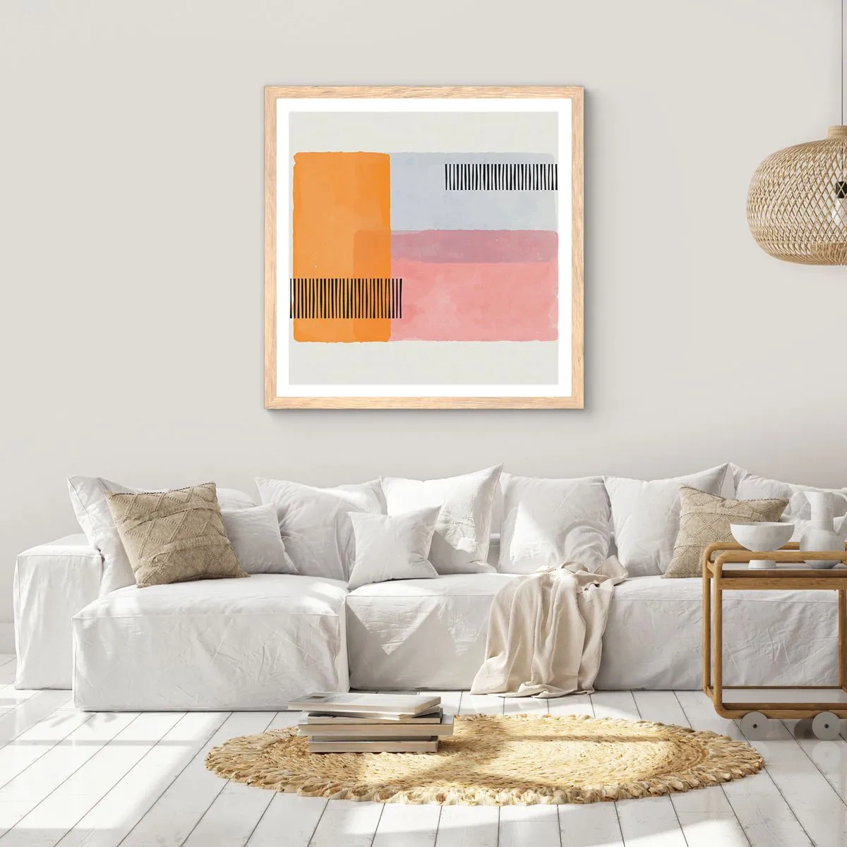 Poster în ramă de stejar deschis - Din colț în colț - 50x50 cm