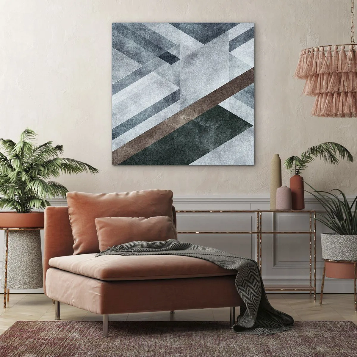Tablou pe pânză - Eleganța sofisticată a geometriei - 70x70 cm
