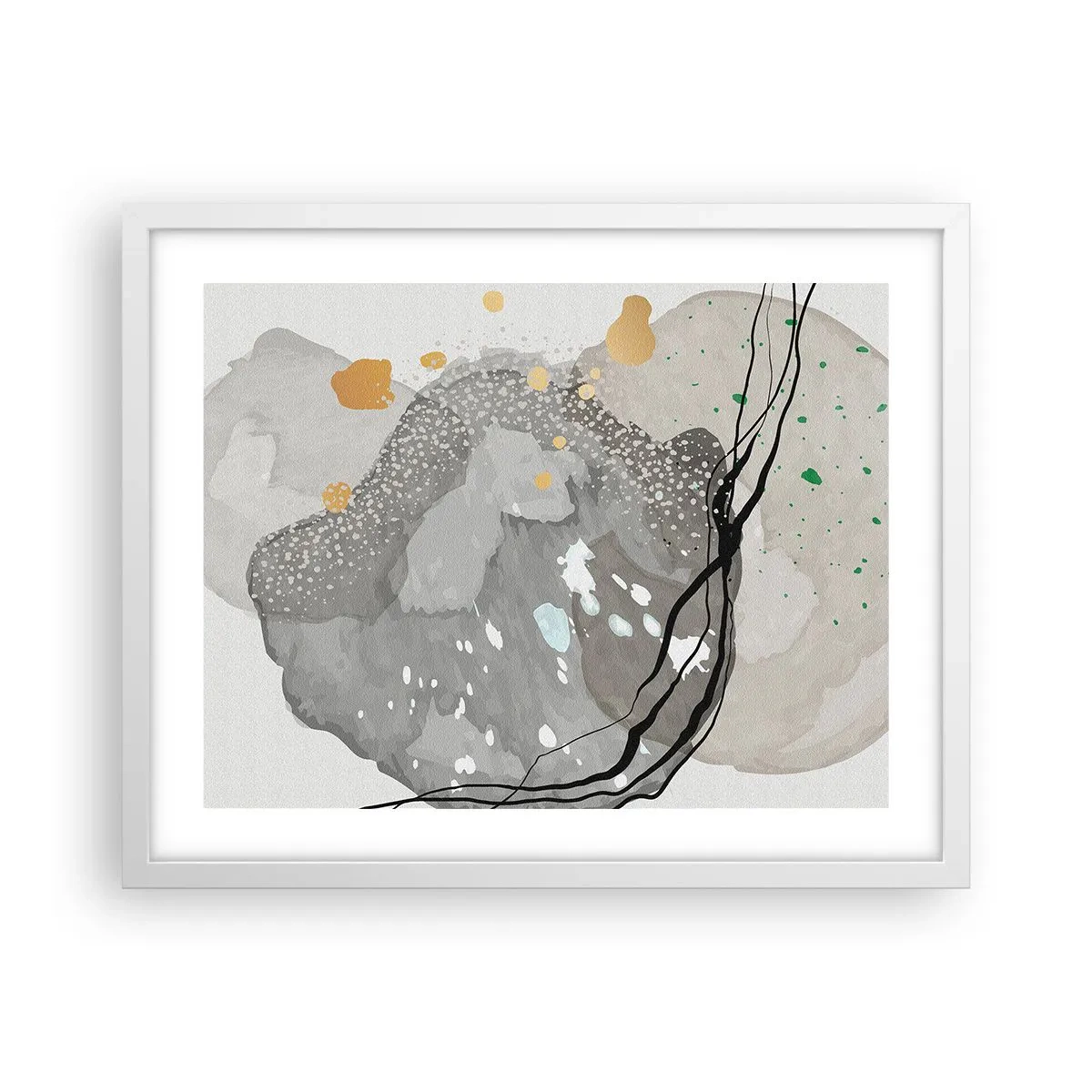 Poster în ramă albă - Compoziție organică - 50x40 cm