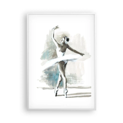 Poster în ramă albă - Fermecată într-o lebădă - 70x100 cm