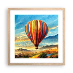 Poster în ramă de stejar deschis - În liniște puteți vedea mai multe - 40x40 cm