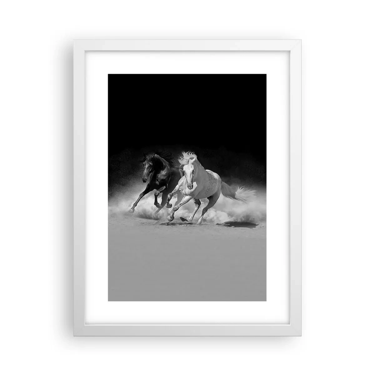 Poster în ramă albă - Galopul libertății - 30x40 cm