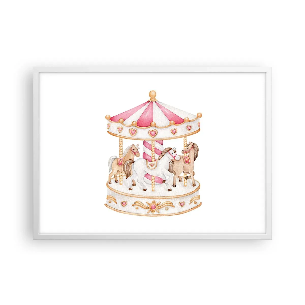 Poster în ramă albă - Lumea dulce a copilăriei - 70x50 cm