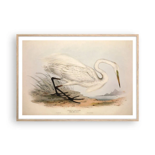 Poster în ramă de stejar deschis - Doamna în stufărișuri - 100x70 cm