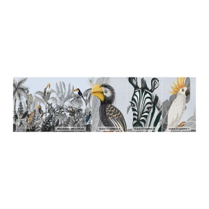Mostră tapet Premium Canvas - O fabulă africană - Abstracția, Junglă, Animale - 100x30 cm