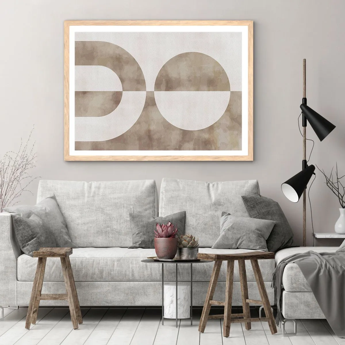 Poster în ramă de stejar deschis - Similitudini și diferențe - 50x40 cm