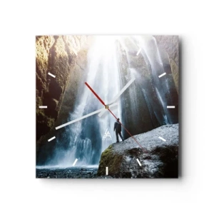 Ceas de perete - Ceas pe sticlă - Restabilirea proporțiilor - 40x40 cm