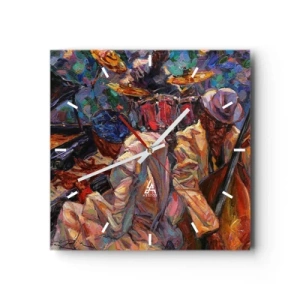 Ceas de perete - Ceas pe sticlă - Într-un ritm - 30x30 cm