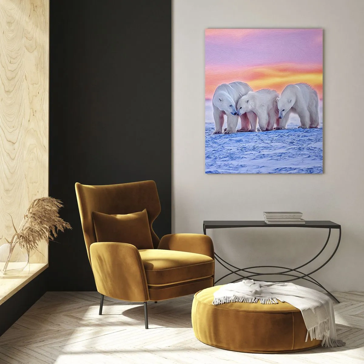Tablou pe sticlă - Căldura familiei este suficientă - 50x70 cm