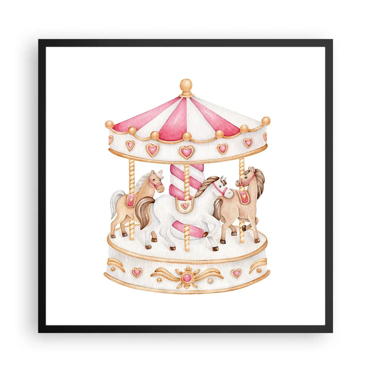 Poster în ramă neagră - Lumea dulce a copilăriei - 60x60 cm