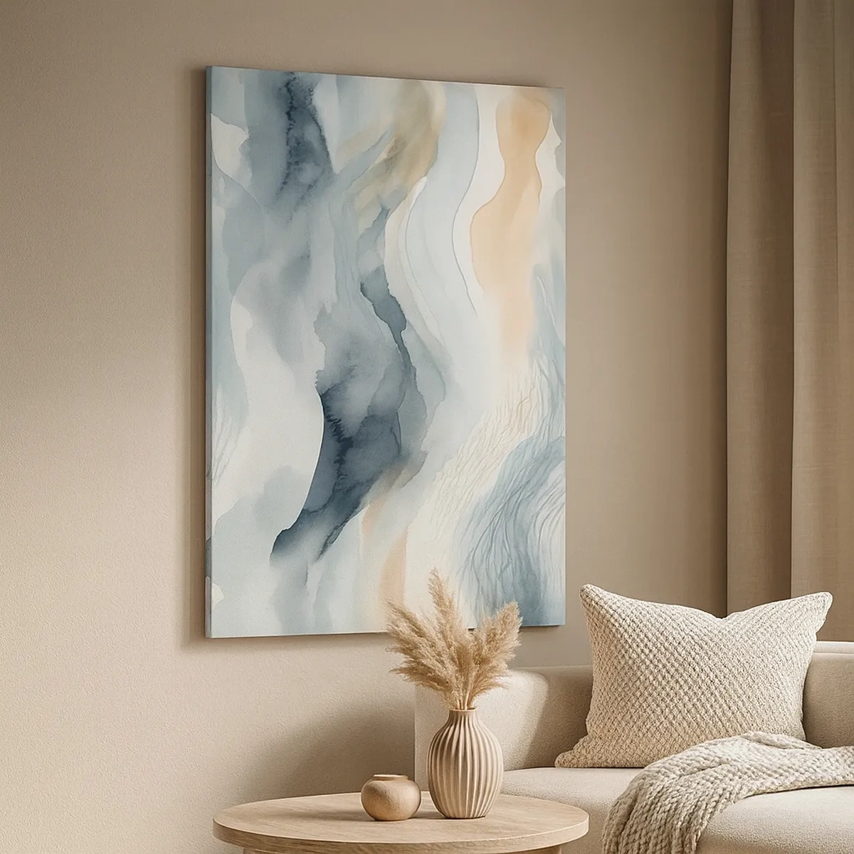 Tablou pe pânză - Abstracție de zăpadă și ceață - 50x70 cm