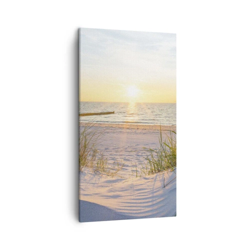 Tablou pe pânză - Zumzet de mare, o plajă sălbatică printre ierburi... - 45x80 cm