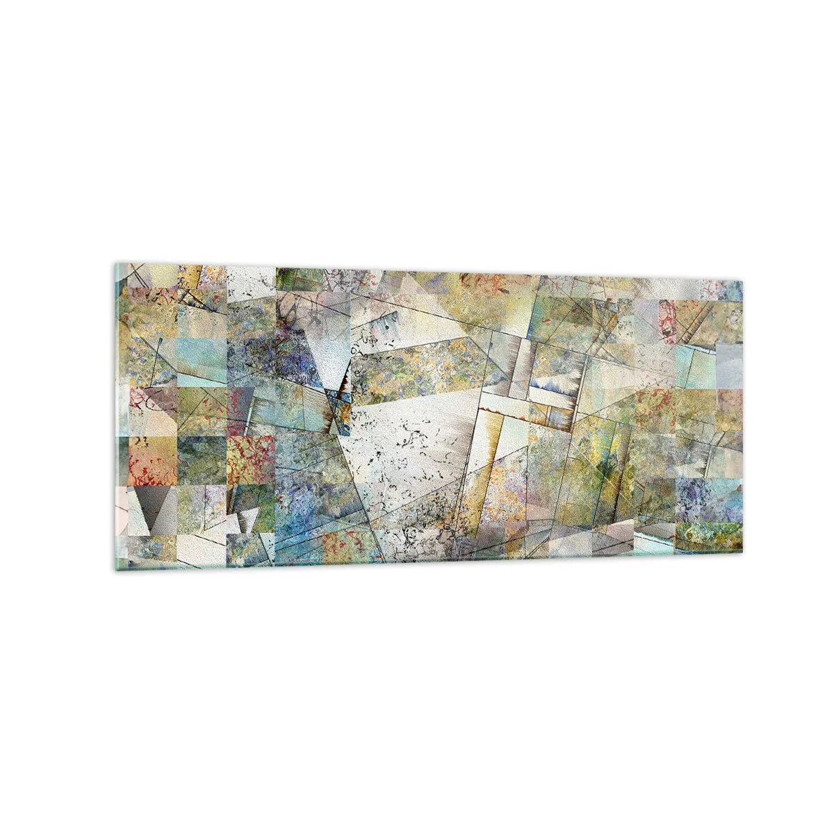 Tablou pe sticlă - Remaniere geometrică - 120x50 cm
