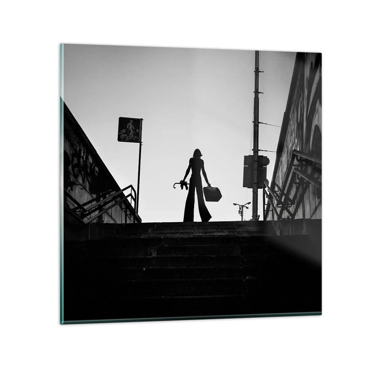 Tablou pe sticlă - Rătăcire urbană - 70x70 cm