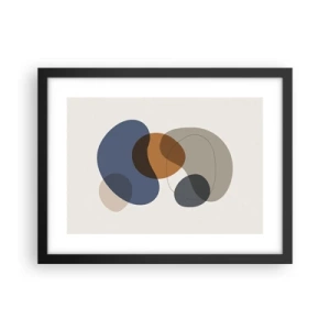 Poster în ramă neagră - Picături de culoare - 40x30 cm