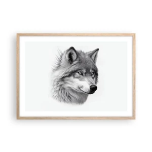 Poster în ramă de stejar deschis - Alfa - fără îndoială - 70x50 cm