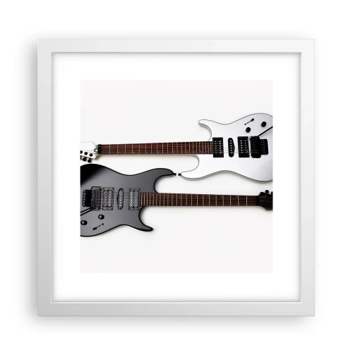 Poster în ramă albă - Armonie de forme - 30x30 cm