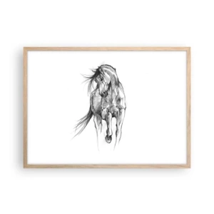 Poster în ramă de stejar deschis - Într-un trap grațios - 70x50 cm