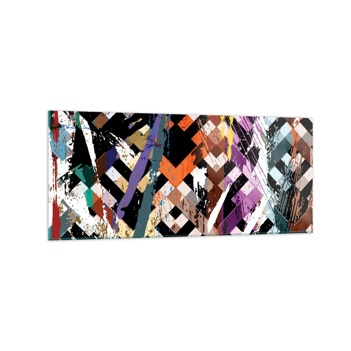 Tablou pe sticlă - La pătrat - 120x50 cm