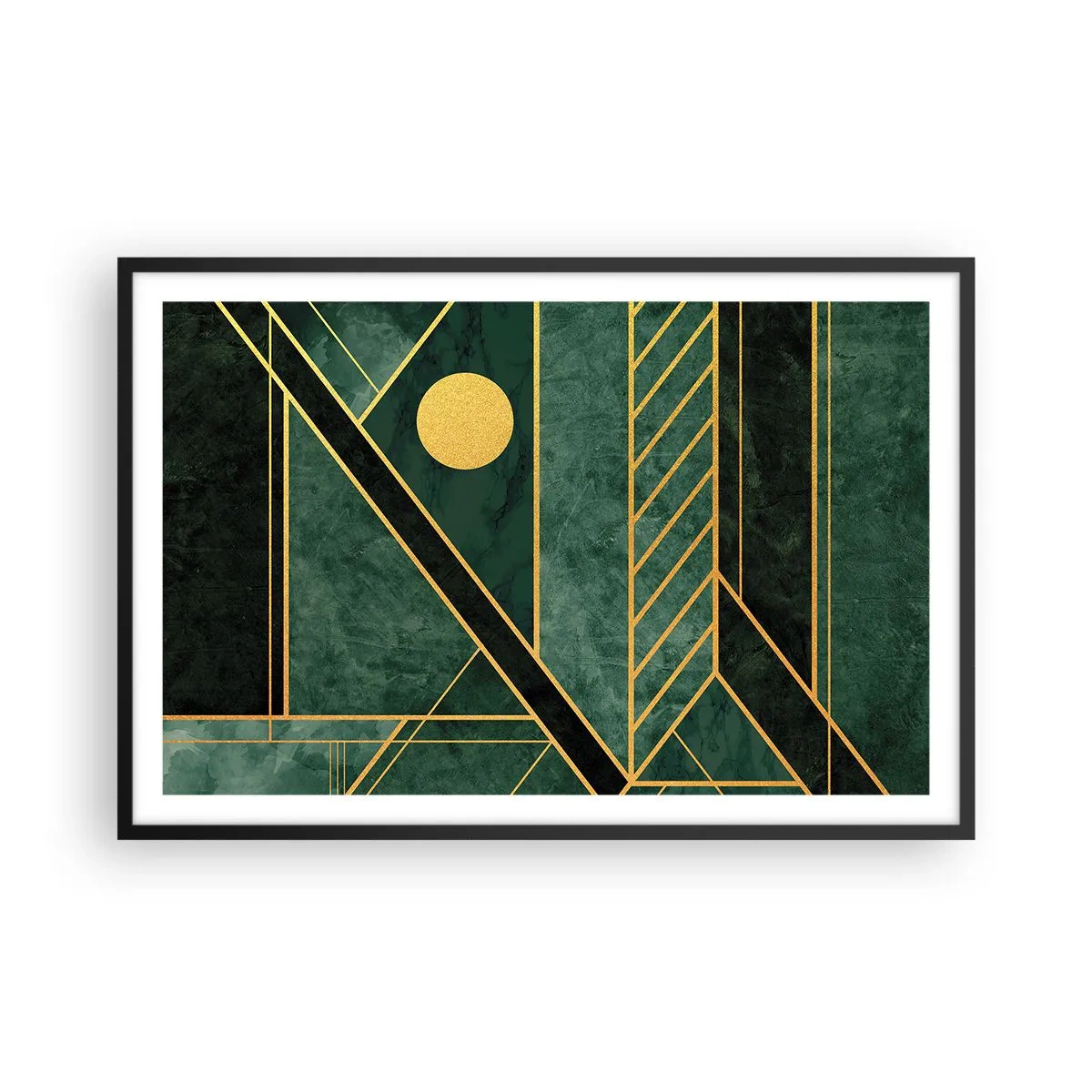 Poster în ramă neagră - Dinamica aurului și a azurului - 91x61 cm