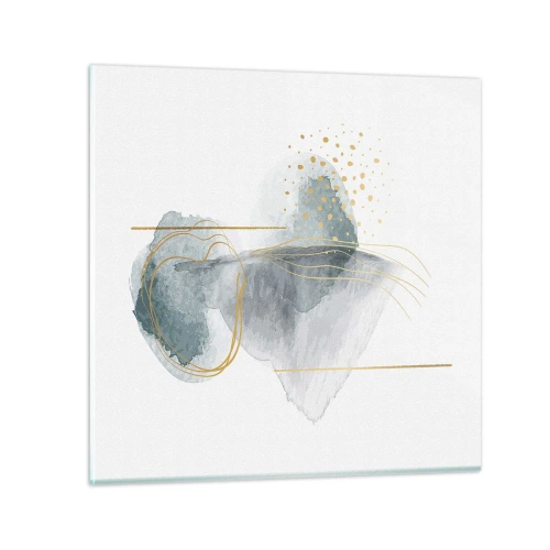 Tablou pe sticlă - Despre relația dintre gri și auriu - 60x60 cm