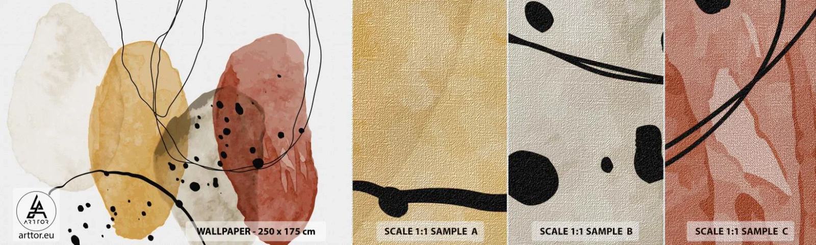 Mostră tapet Premium Canvas - Ca aerul, limpezi și ușoare - Abstracția, Bucată, Artă Modernă - 100x30 cm