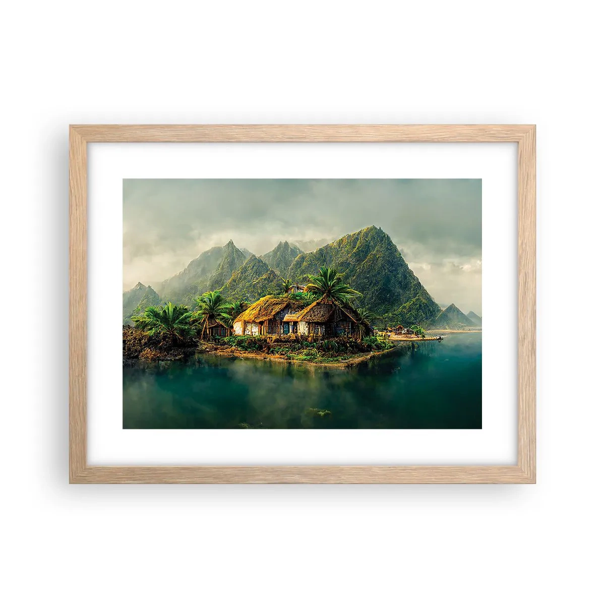 Poster în ramă de stejar deschis - Paradisul tropical - 40x30 cm