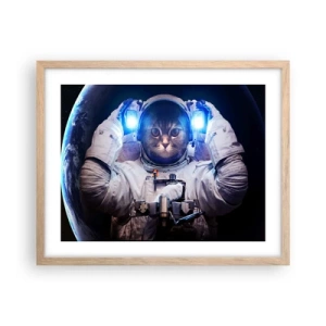 Poster în ramă de stejar deschis - Houston, aveți o problemă - 50x40 cm