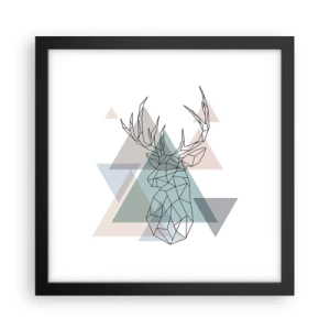 Poster în ramă neagră - Într-o pădure geometrică - 30x30 cm