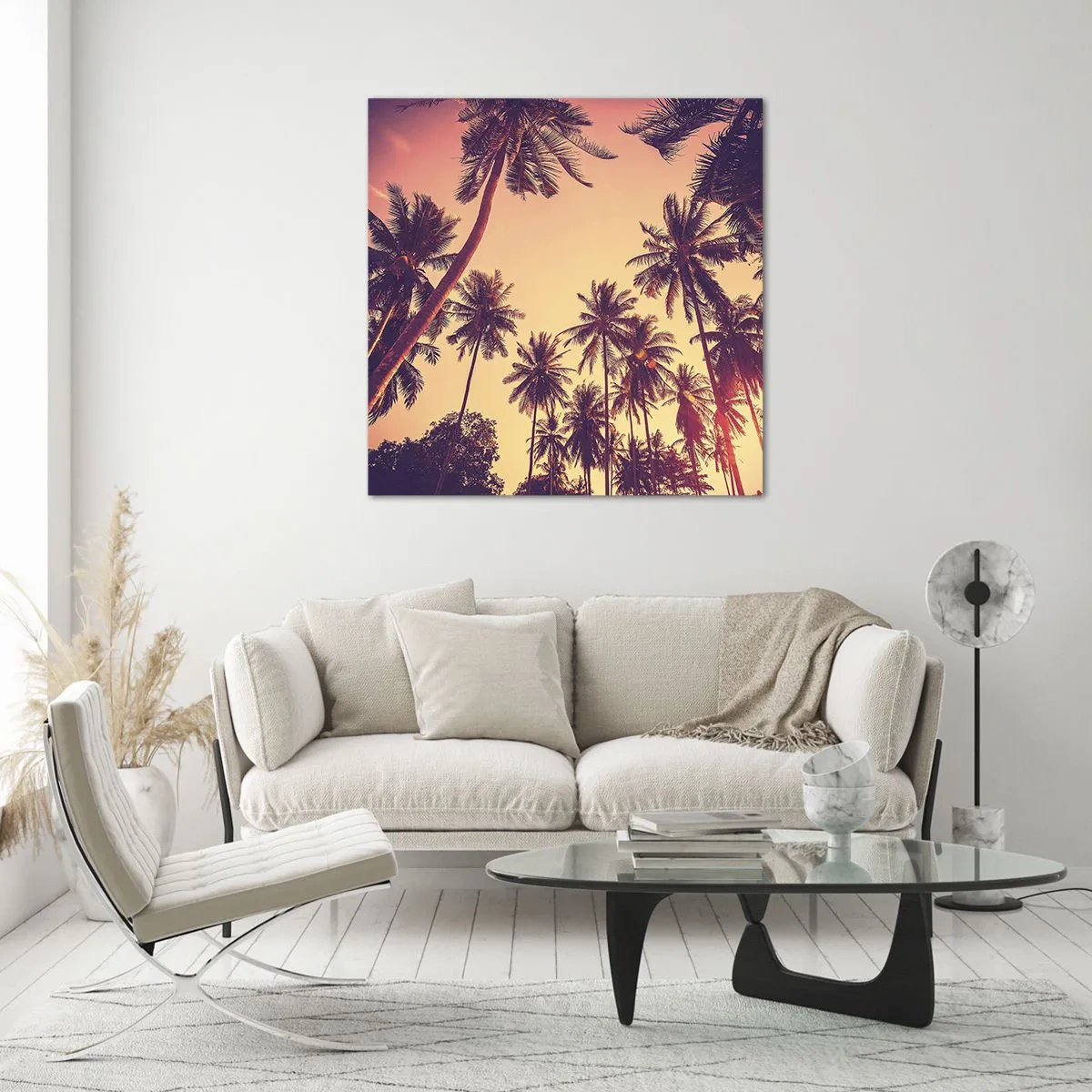 Tablou pe sticlă - Variație tropicală - 60x60 cm