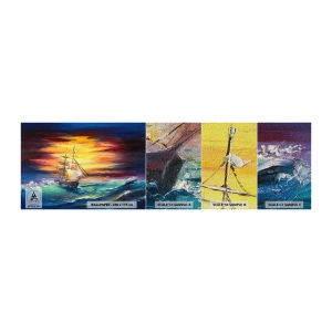 Mostră tapet Premium Sand - Înfruntând valurile - Barca de navigat, Mare, Furtună - 100x30 cm