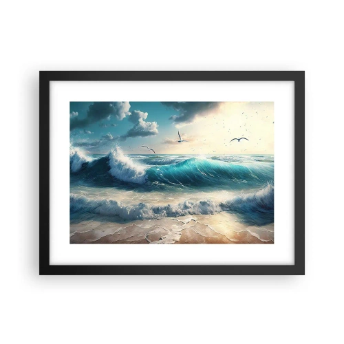 Poster în ramă neagră - Sunetul valurilor doar pentru tine - 40x30 cm